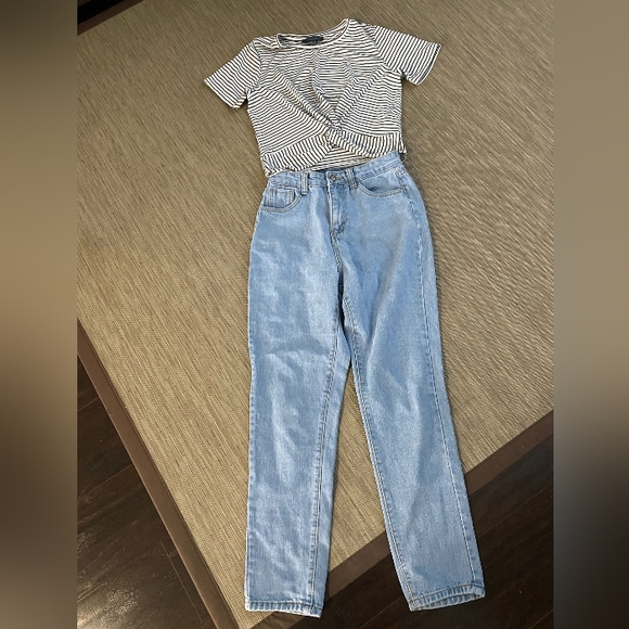 Shein High Waist Mom Jeans & Primark Shirts - Picture 1 of 10